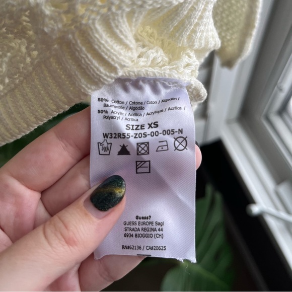 GUESS crochet cotton knit top - Picture 3 of 7